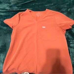 Figs Terracotta V-Neck Scrub Top